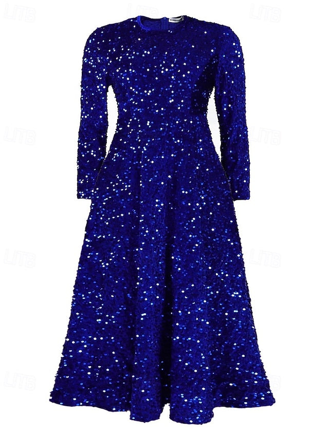 Women's Midi Dress Black Dress Sequin Dress Elegant Fashion