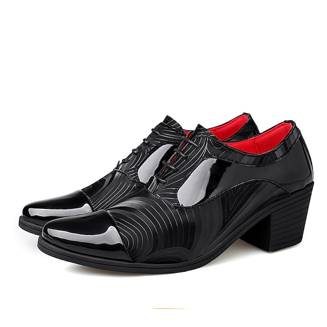 – Lace-Up Patent Leather Formal Shoes Men's Stylish