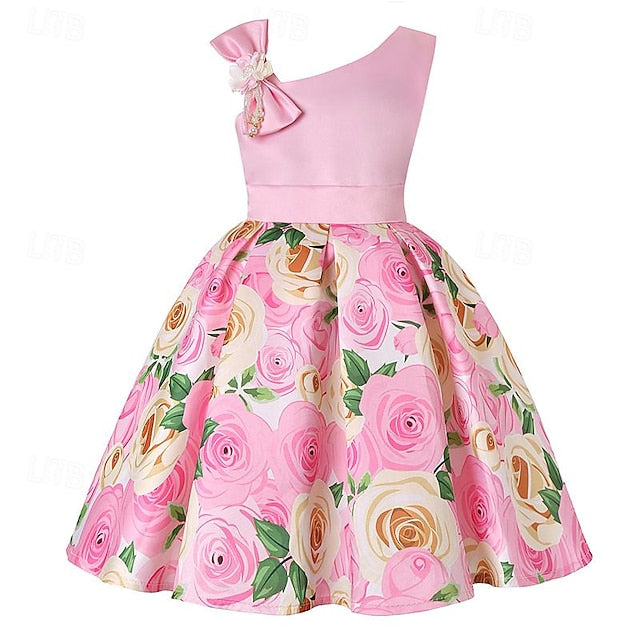 Party 3D Summer Sleeveless Flower Easter Dress Girls'