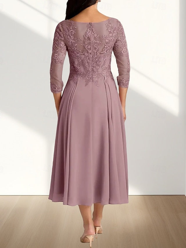 the A-Line Neck Mother Bride Elegant Dress Guest Wedding of Crew