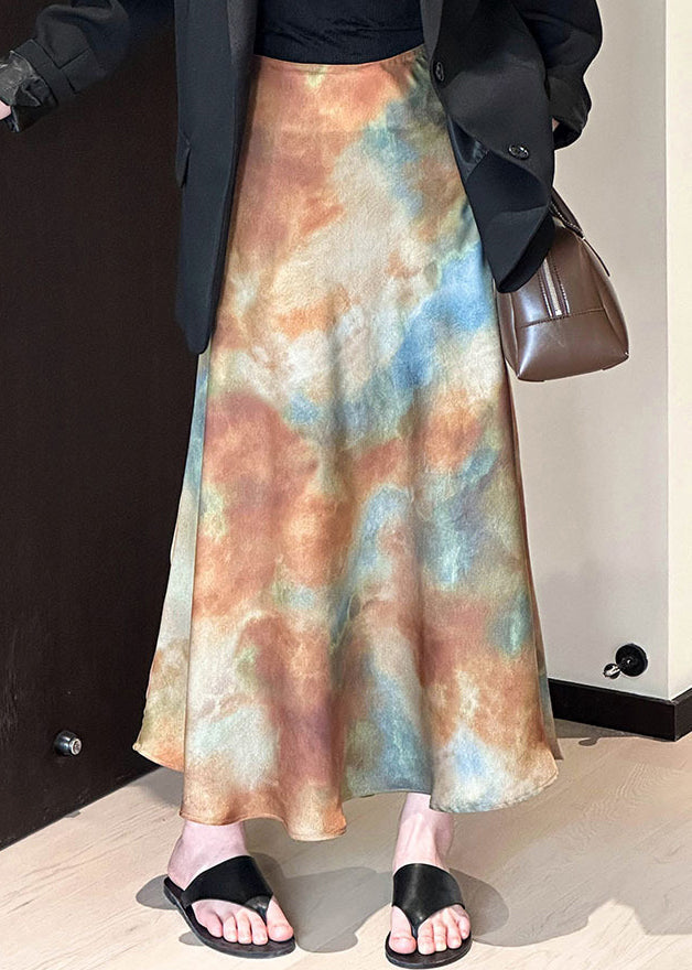 Bohemian Gradient Color Tie Dye High Waist Skirt Fall AF1030