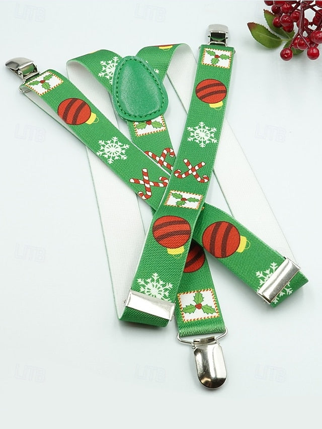 Snowman Suspenders Men's Christmas with