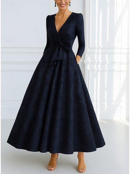 A-Line Dress Elegant Wedding Red Formal Gown Evening Blue