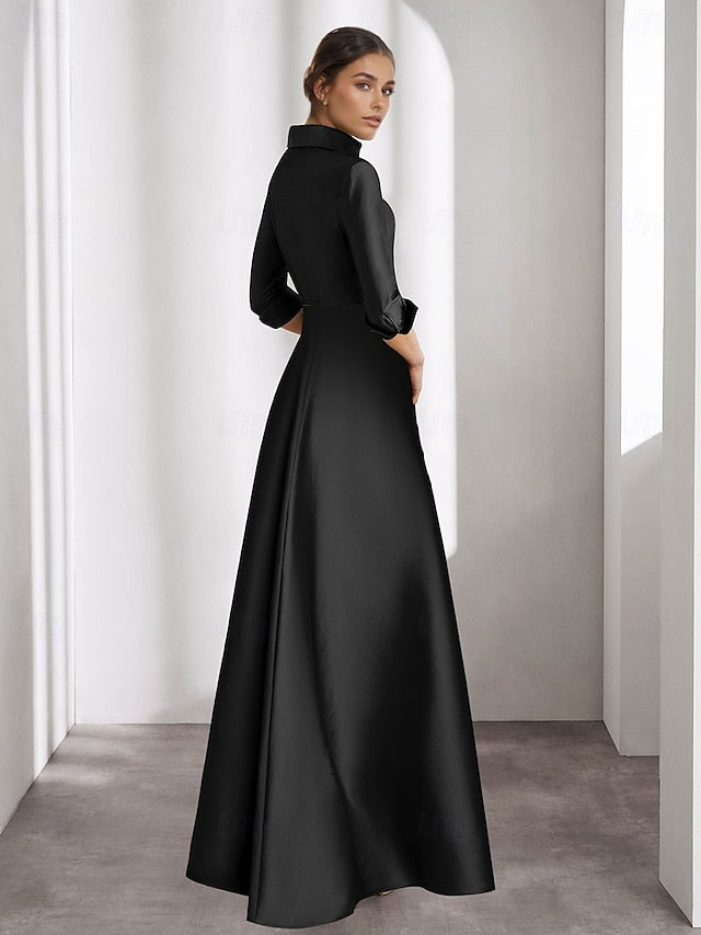 Black Mother Elegant the Gown Dress Bride of A-Line Evening Tie