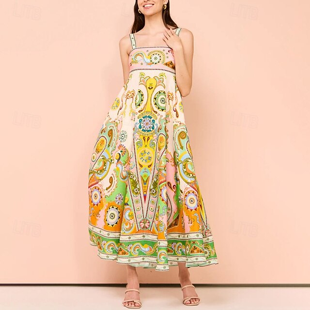 Women's Midi Dress Floral Dress Slip Dress Print Dress