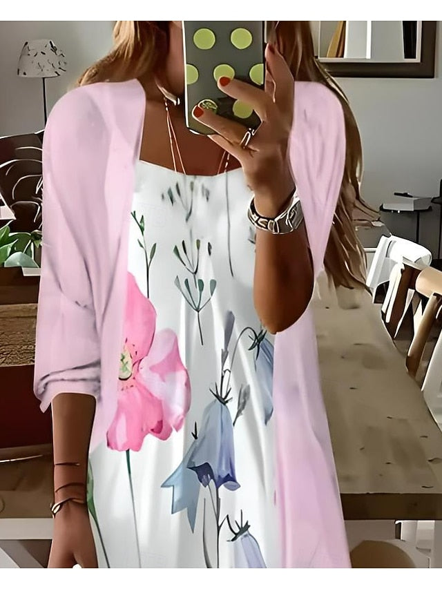 Women's Maxi Dress 2 Pieces Dress Set Sundress Summer Dress