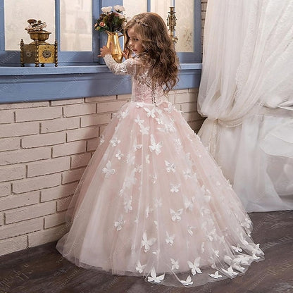 Color Solid Girls' Communion Kids First Dress Party