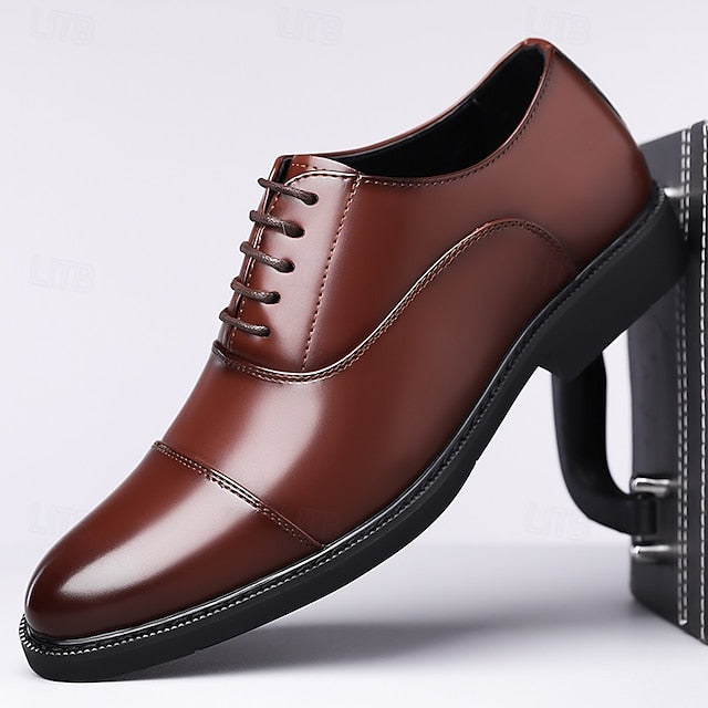Brown Classic Men's Design Shoes Oxford – Dress Cap-Toe