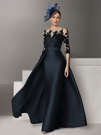 Guest Sweep Dress / Gown Brush A-Line Wedding Evening Elegant