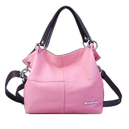 Lässige Handtasche mit Canvas-Lederriemen – Damen