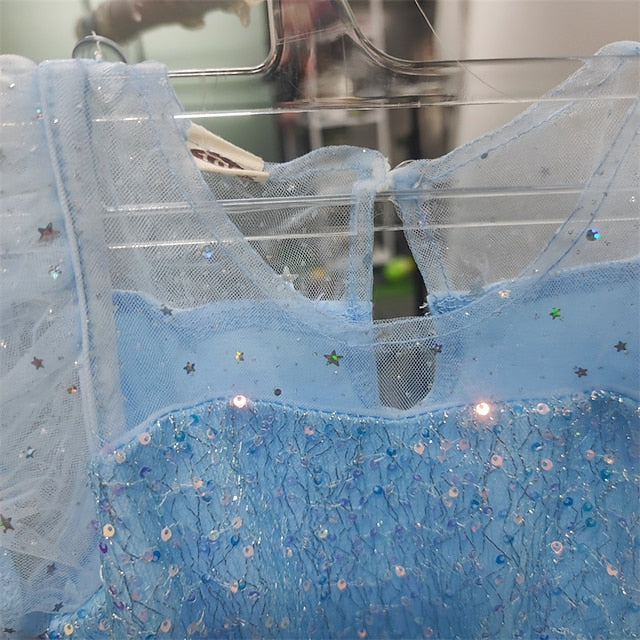 Cloak Dress Frozen Princess Cosplay Elsa Girl Flower