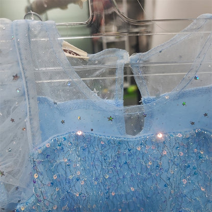 Cloak Dress Frozen Princess Cosplay Elsa Girl Flower