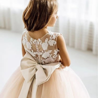 Dress Flower Color Kids Girls' Girl Solid Party