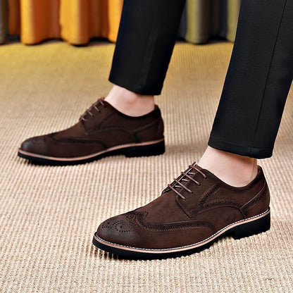 Brogue – Lace-Up Men's Derby Shoes Vintage Dress Brown