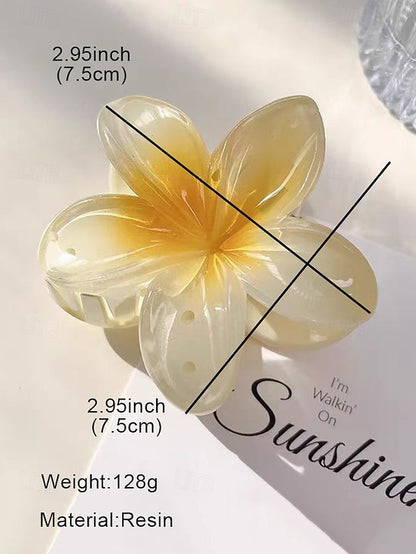 Clips Flower Hair Hawaiian 6PCS Resin – Tropical Plumeria