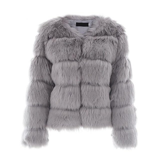 Fur Elegant Comfortable Women's Active Faux Coat Street