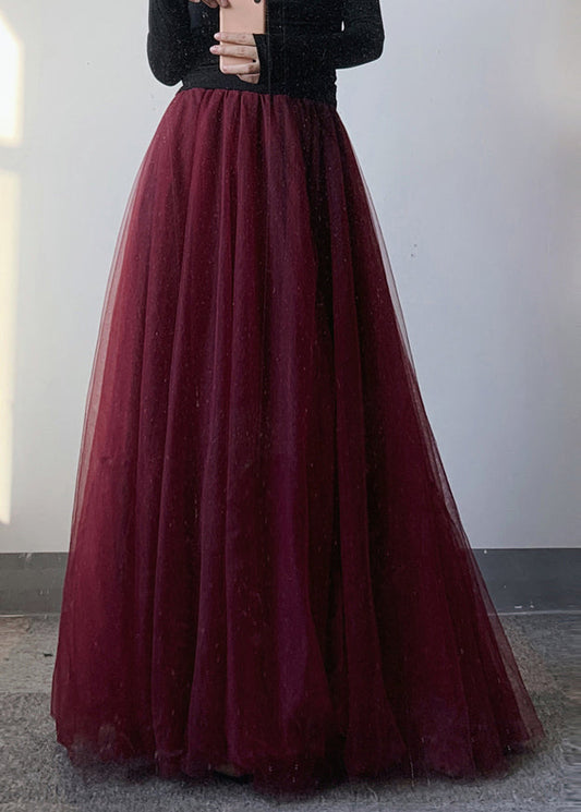 Maxi Waist Tulle Mulberry Modern Elastic Skirt
