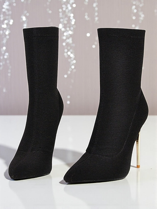 Ankle Women's Leopard Sexy Stiletto Boots Pointed Print -