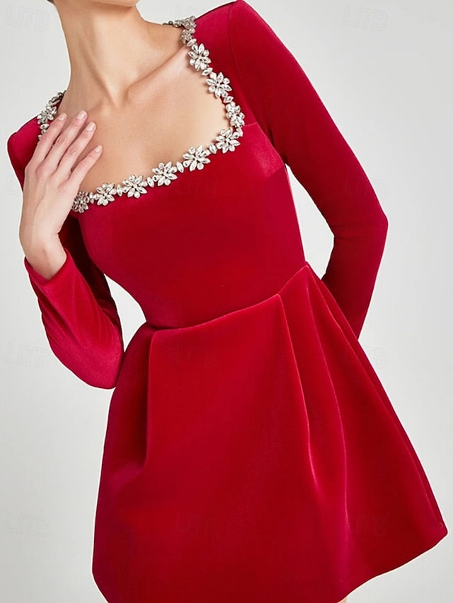 Women's Mini Dress Black Dress Velvet Dress Sheath Dress