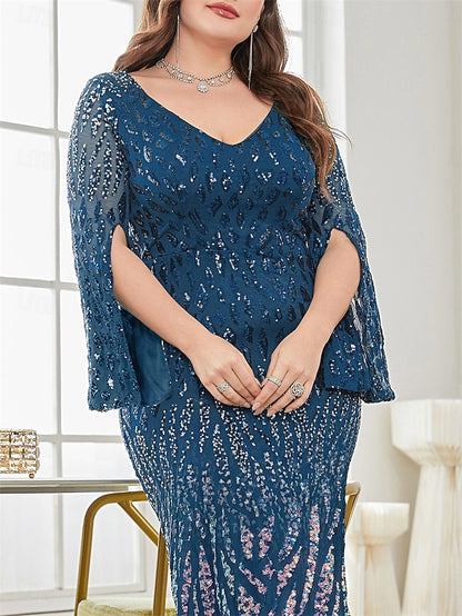 Dress Curve Elegant Mother Size Party Bride of Plus V the