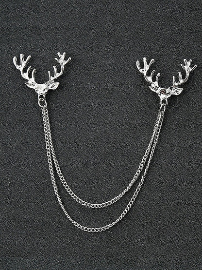 Christmas Reindeer Men's Collar Pins Elegant – Alloy