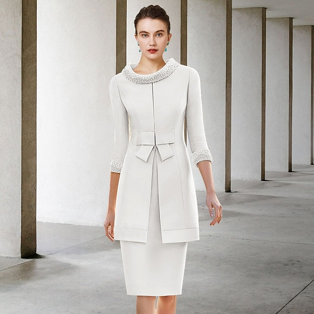 Sheath Guest Two Mother Wedding of the Dress Church Piece Bride