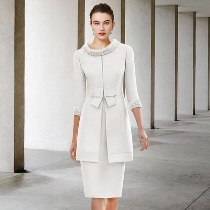 Sheath Guest Two Mother Wedding of the Dress Church Piece Bride