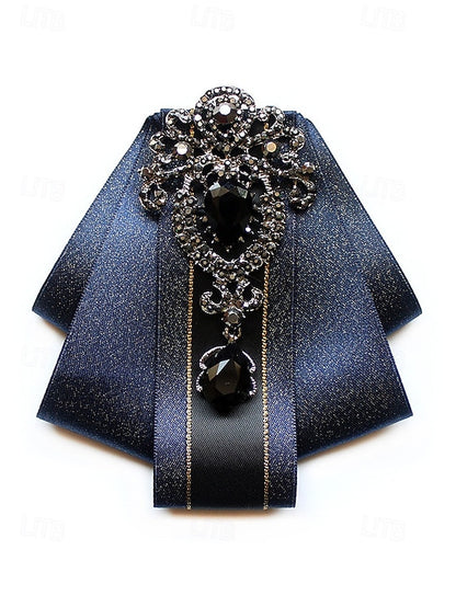 - Bow Diamond-Accent Satin Tie Elegant Christmas Men's