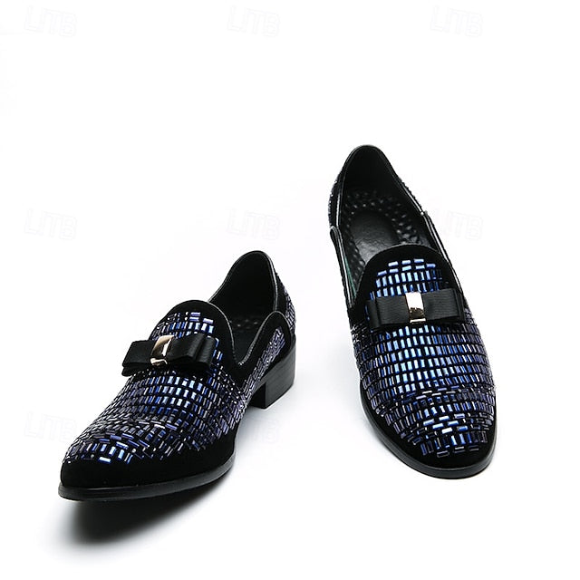 Men's Woven Loafers Silver Prom Strap Elegant – and Monk