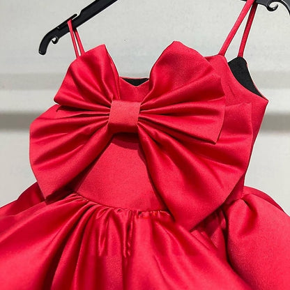 Color Sleeveless Solid Dress Party Kids Performance Girls'