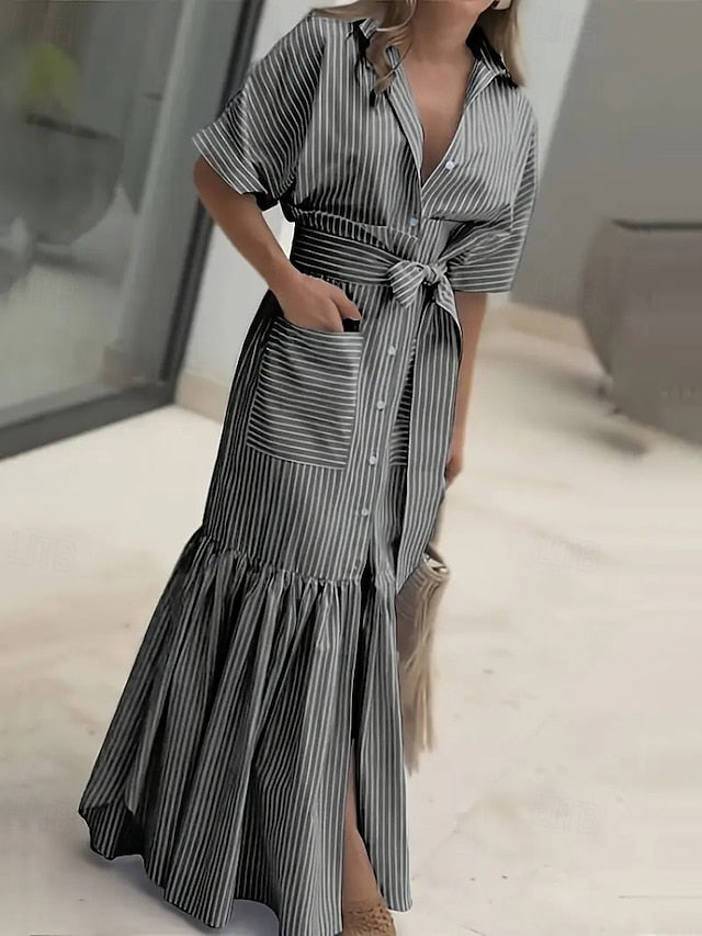 Women's Long Dress Maxi Dress Shirt Dress Modern Daily