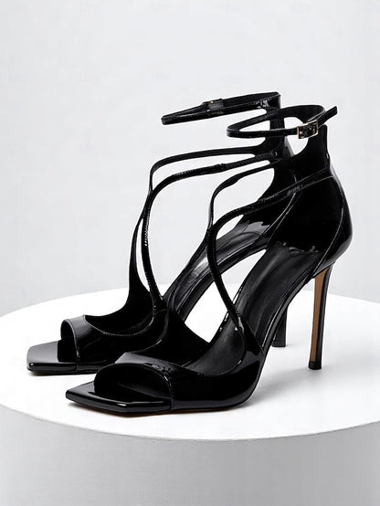 Satin Elegant Stiletto Lavender - Heels Crisscross Women's