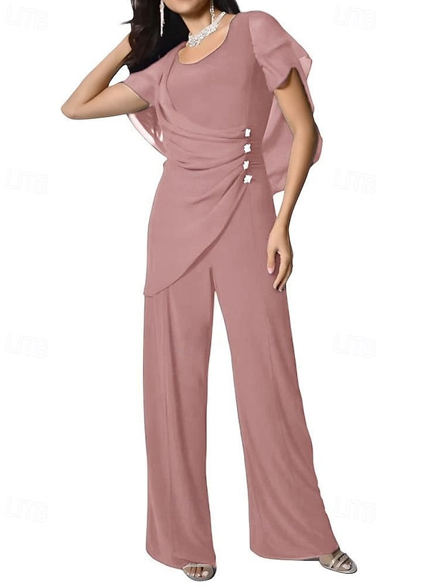 Cape / the Elegant of Bride Mother Pantsuit Jumpsuit Dress