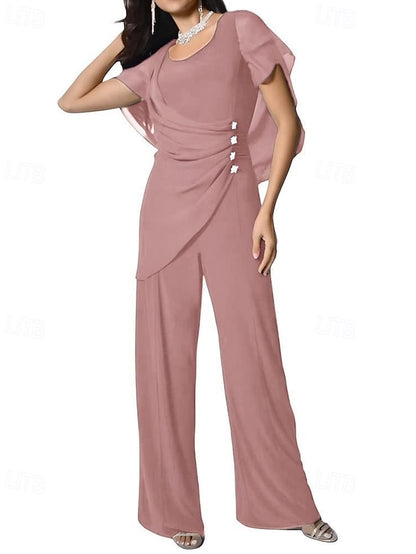 Cape / the Elegant of Bride Mother Pantsuit Jumpsuit Dress