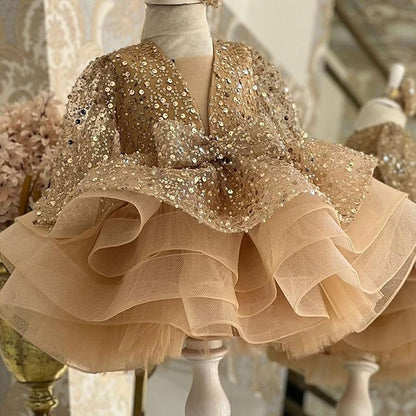 Kids Solid Party Dress Sleeve 3/4 Length Girls' Color