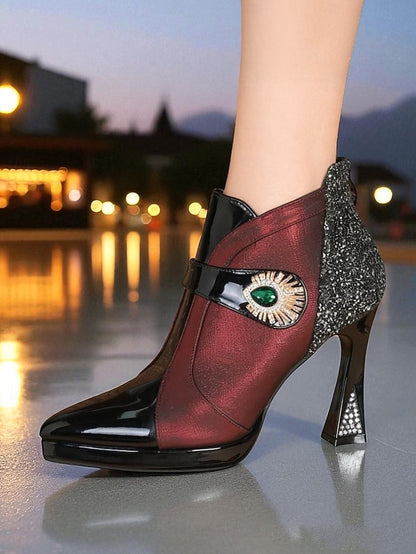 Glitter Women's High Boots Heel Ankle