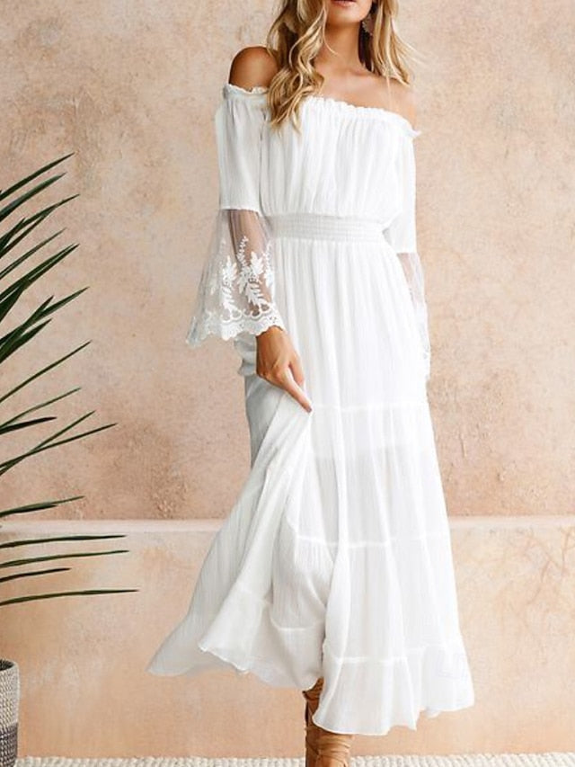 Women's Midi Dress Lace Dress Party Dress Cocktail Dress