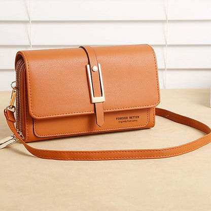 Sac à bandoulière en PU pour téléphone portable, portefeuille en cuir pour femme