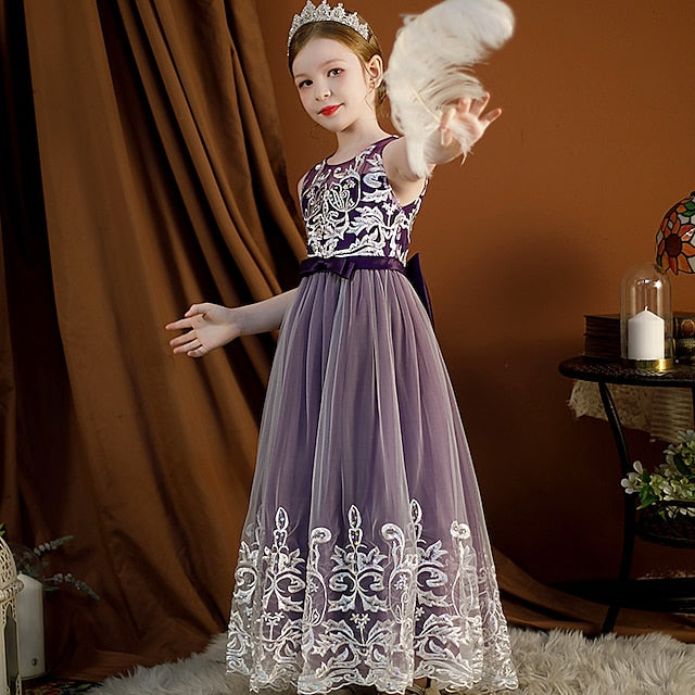 Girls' Dress Christening Sleeveless Flower Wedding Kids