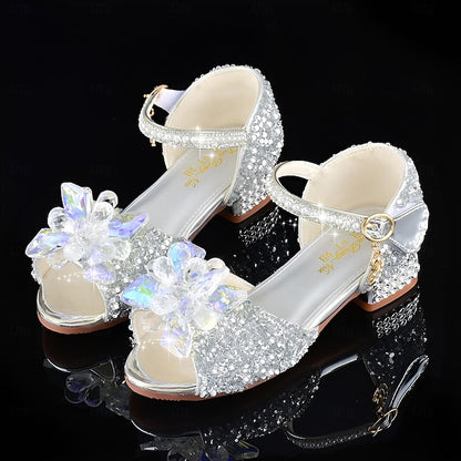 Girls' Shoes Glittery Crystal Flower Rhinestone
