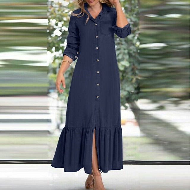 Women's Long Dress Maxi Dress Denim Dress Casual Dress