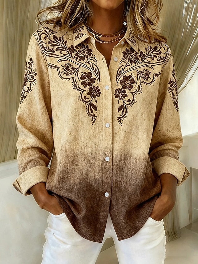 Women's Shirt Blouse Graphic Geometric Abstract Vintage