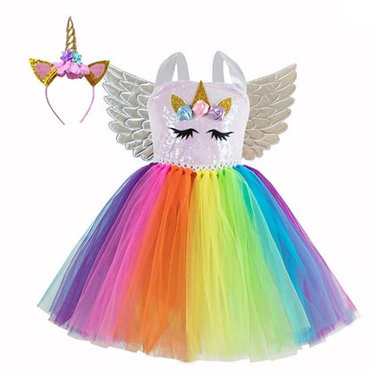 Cosplay Dance Unicorn Girls' Movie Wings Dress Headband