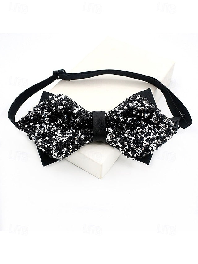 Polyester Sparkling Bow Men's – Sequins Christmas Tie