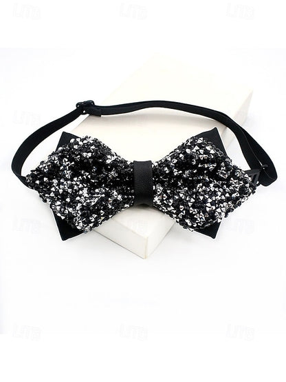 Polyester Sparkling Bow Men's – Sequins Christmas Tie