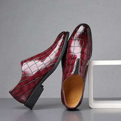 Shoes Slip-On – Crocodile Burgundy Men's Dress Pattern