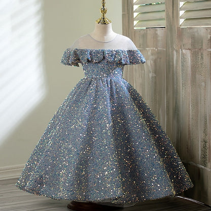 Girl Party Flower Dress Girls' Evening Gown