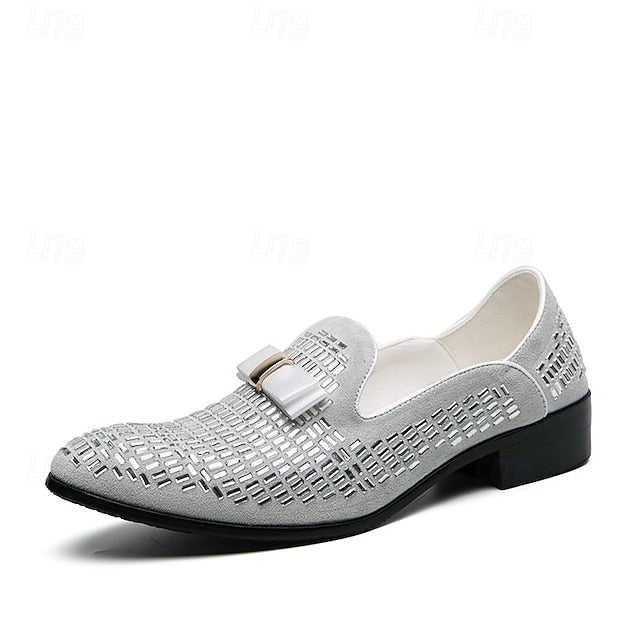 Men's Woven Loafers Silver Prom Strap Elegant – and Monk