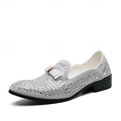 Men's Woven Loafers Silver Prom Strap Elegant – and Monk