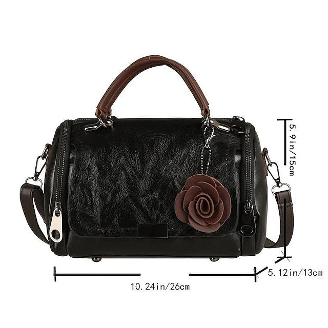 Vintage-Stil Floral Handtasche Damen Kunstleder